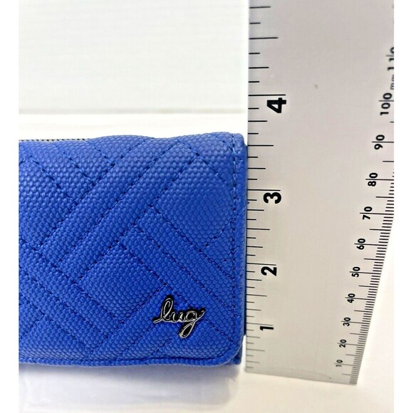 NWT Lug Pedicab Wallet Vegan Matte Luxe VL RFID Sapphire Blue Wristlet ORG $68 - Picture 13 of 15